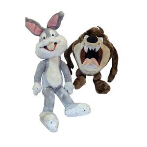 Vintage Warner Bros Bugs Bunny & Taz Plush Toys bugs 20" Taz 11"